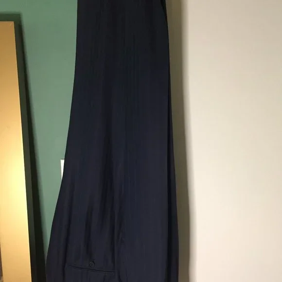 Isaia suit. Dark blue pinstripe. 44r US